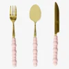 Fashion Flying Tiger Besteckset mit rosa Luftblasengriffen - 3 Stk