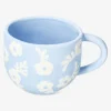 Hot Flying Tiger Blauer Becher mit weißen Blumen - 400 ml