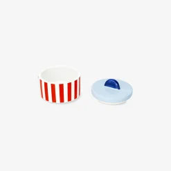 Clearance Flying Tiger Blaues Vorratsglas mit Streifen und Muschel - 10 cm