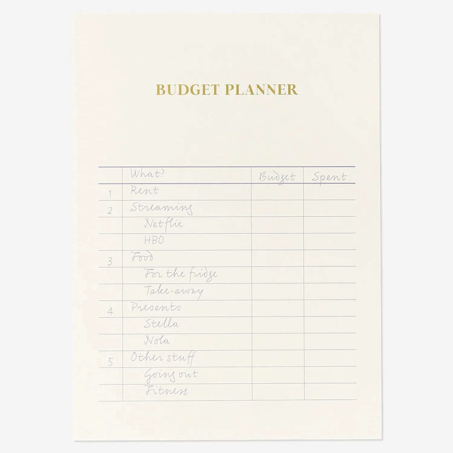 Best Flying Tiger Budget-Planer A5 - Englisch