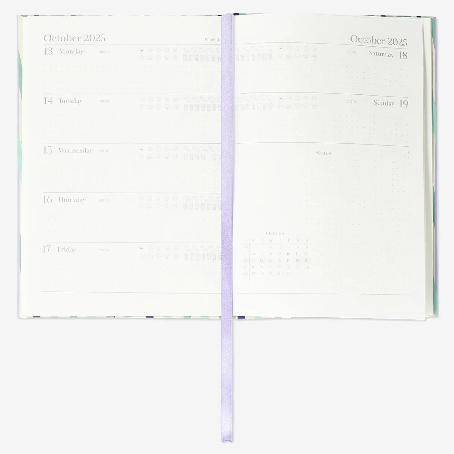 Sale Flying Tiger Gestreifter Wochenkalender B6 - Englisch