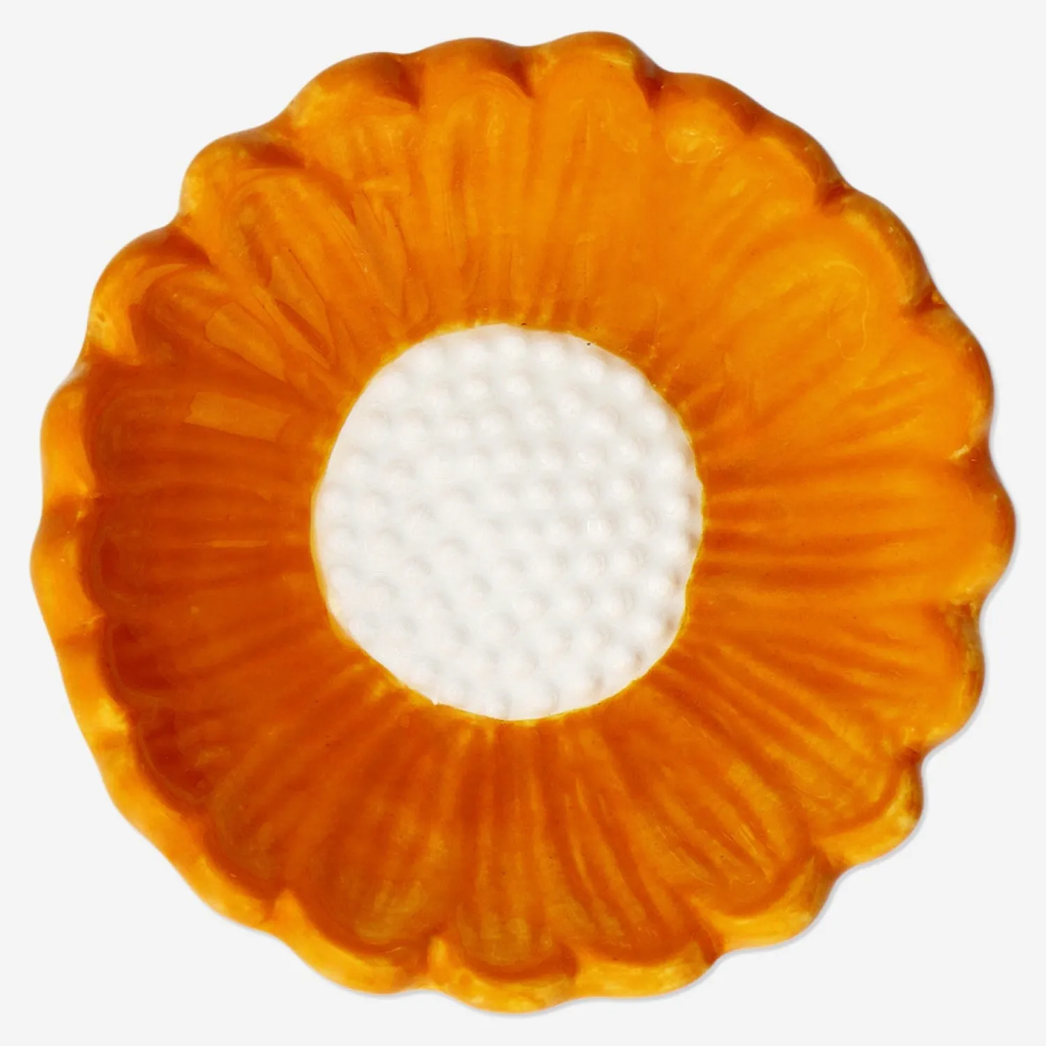 Hot Flying Tiger Orangefarbene Schale in Form einer Blume - Klein