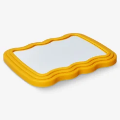Outlet Flying Tiger Orangefarbener Standspiegel mit welligem Randdesign