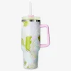 Discount Flying Tiger Palmwedel bedruckter Trinkbecher mit Deckel und Strohhalm - 1200 ml