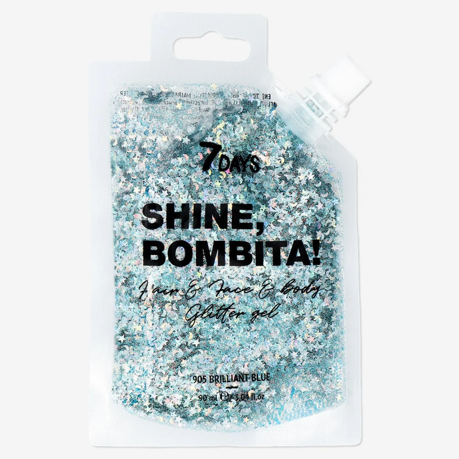 New Flying Tiger Shine Bombita Haar, Gesicht & Körper-Glitter-Gel von 7DAYS - 905 Leuchtend blau
