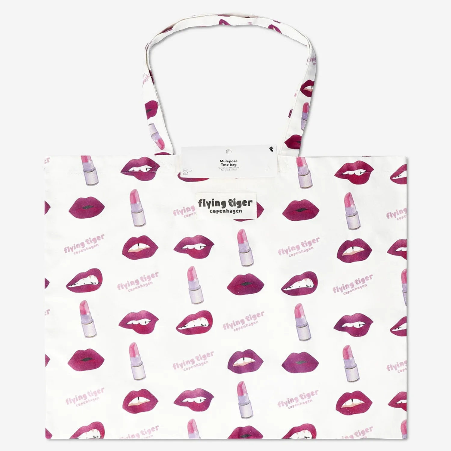 Best Flying Tiger Tote Tasche mit Lippen