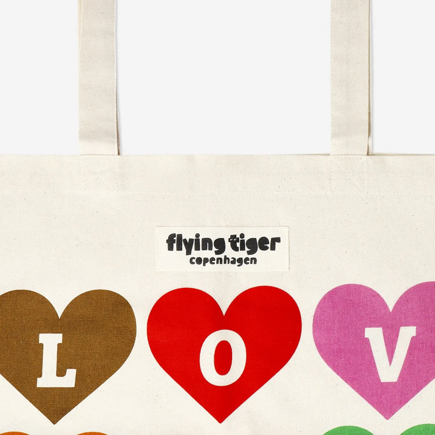 Clearance Flying Tiger Tragetasche mit bunten Herzen